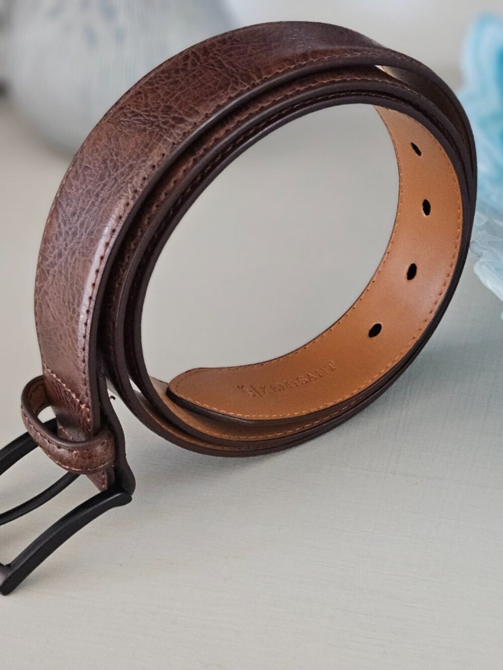 KERMISANT Men Business Leather Belt Classic design size 40/120